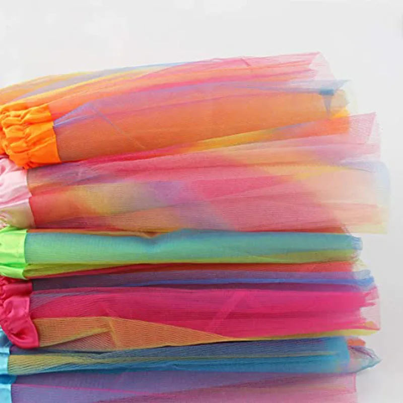 

2-8 Years Old Girls Tutu Skirt Multicolor Skirt Children's Dance Performance Ballet Dance Princess Party