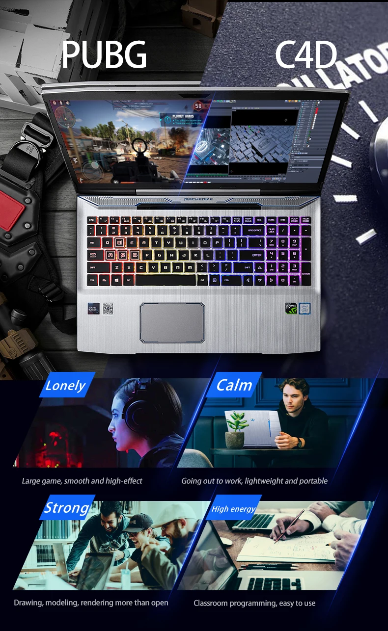 Игровой ноутбук Machenike T90-TB1 i7 144Hz(Intel i7-9750H+ GTX1650/8 GB ram/15,6 '') игровой ноутбук i7