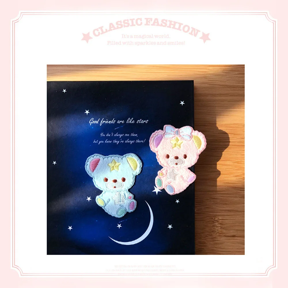 

Cute Cartoon Bear Embroidery Iron On Patches Embroidery Patch Parches Bordados Para La Ropa On Clothing Applique For Backpacks