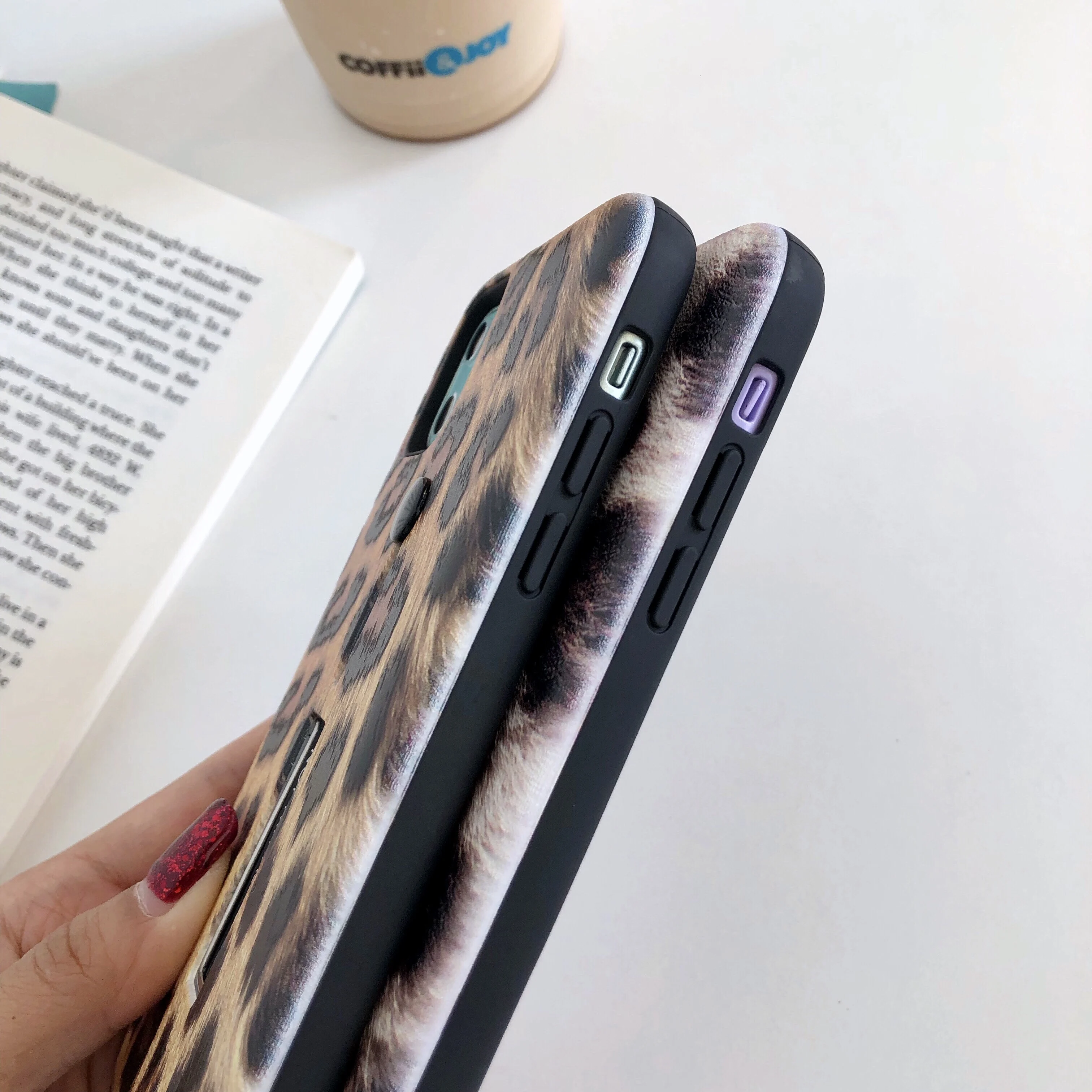 Рельефный модный леопардовый чехол 2 в 1 с подставкой для iPhone 11 Pro XS Max X XR 6S 7 8 Plus