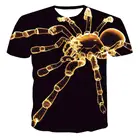 Новинка футболка с круглым вырезом Мужская Высококачественная Мужская и женская футболка с коротким рукавом Звездный паук 3d печать модная красивая