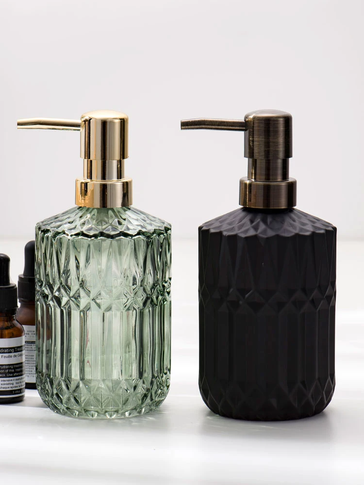 

Nordic Light Luxury Glass Lotion Bottle Household Hand Sanitizer Shower Gel Bottle Household Bathroom Decoration Products