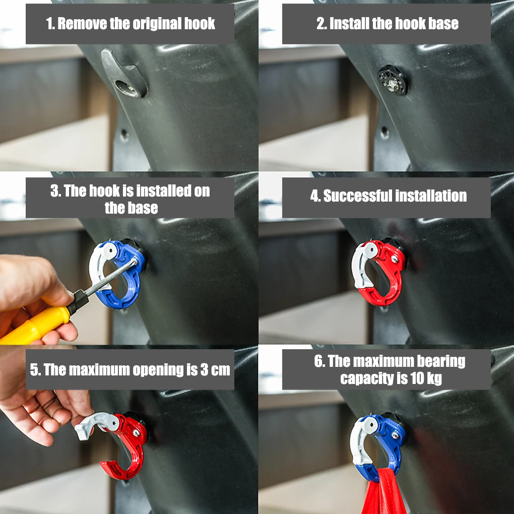 

Scooter Hook Aluminum Alloy Scooter Front Hanger O Shape Holder Replacement for Xiaomi M365