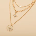 Винтажное ожерелье 2021, Золотая цепочка, женское ювелирное изделие, многослойные аксессуары для девочек, одежда, эстетические подарки, модная подвеска