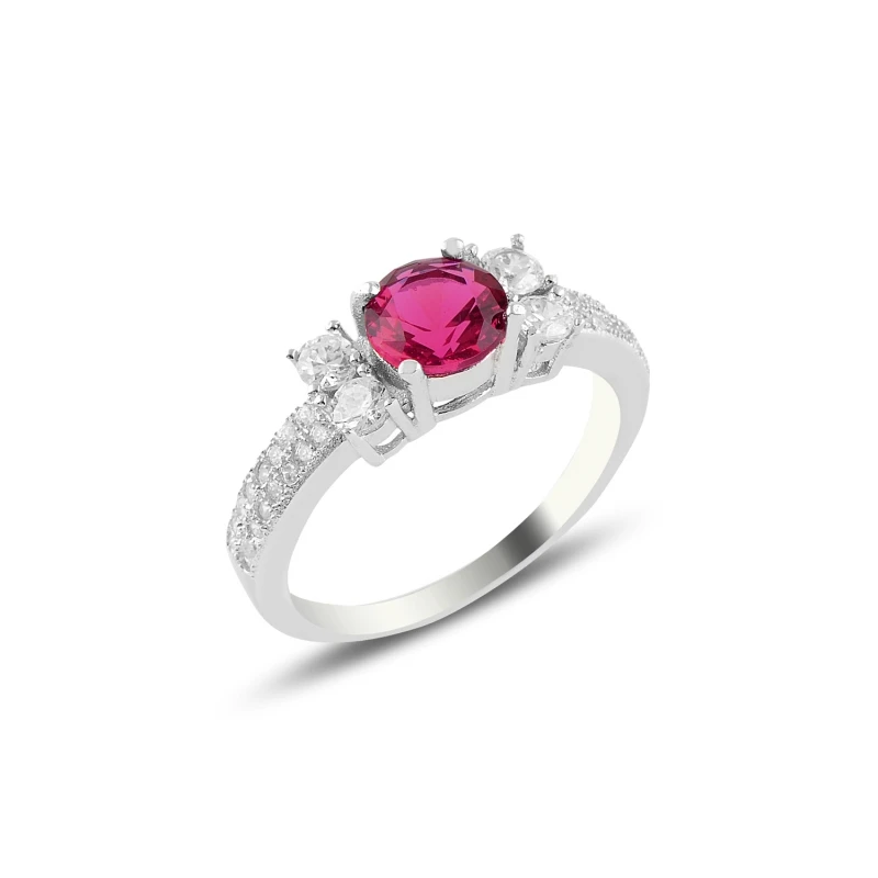 

Silverlina Silver Ruby Zircon Engagement Ring