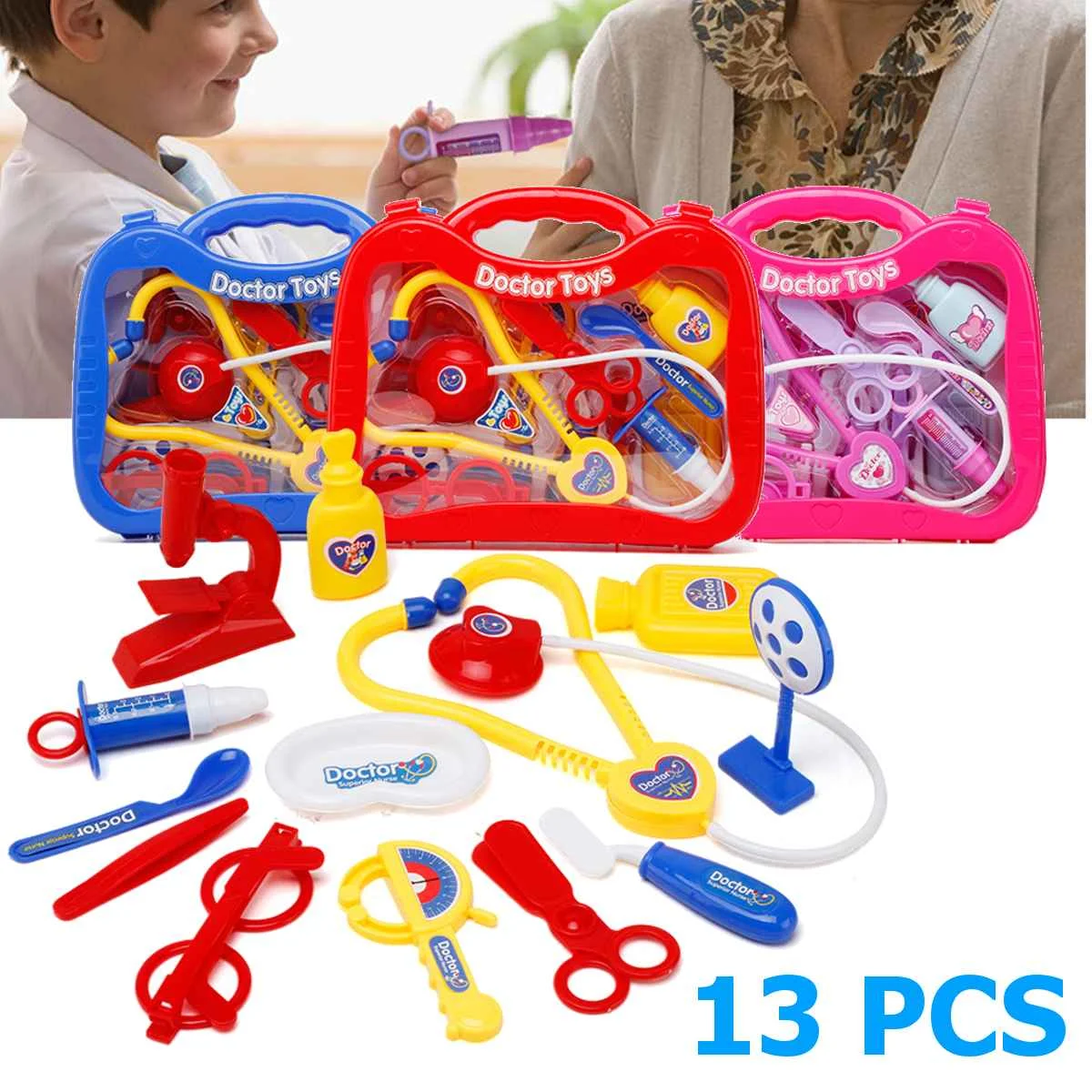 

13pcs Children Doctor Nurse Pretend Play Set Portable Suitcase Medical Tool Kids Portable Suitcase Medical Tool
