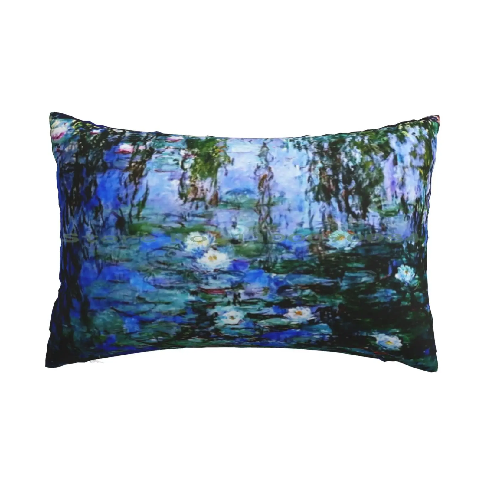 

Сине-белая наволочка Клод с водяными лилилой, размеры 20x30 50*75, сине-белая наволочка для дивана в спальню