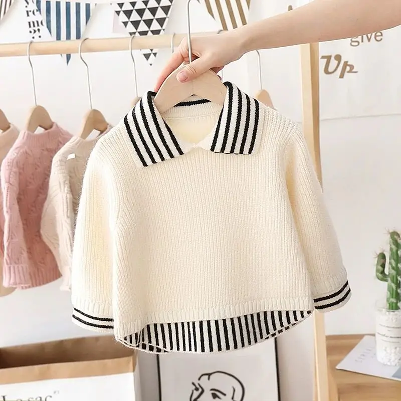 

Autumn Winter Infant Kids Baby Sweater Coats Warm Knitting Long Sleeve Sweaters Outfits Outerwear Girls Pullover Sweater A73