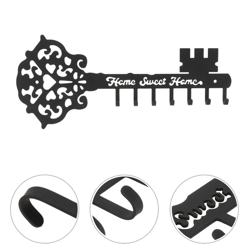

1Pc Decorative Home Wall Hook Delicate Versatile Wall-mounted Hanger Black