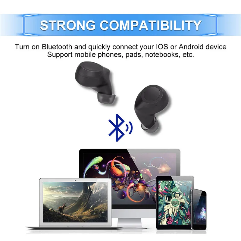 TWS T1 Беспроводные Bluetooth 5 0 наушники CVC8 шумоподавление в уши супер бас HD вызов с