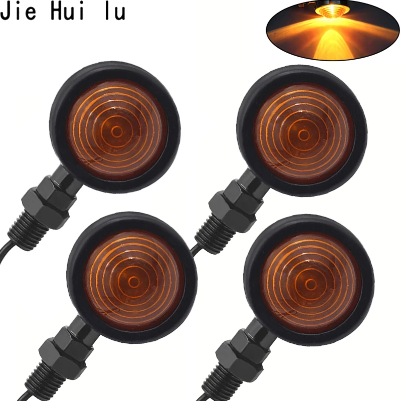 4 шт. Черный Пуля мотоцикл указатели поворота индикаторная лампа светильник Moto