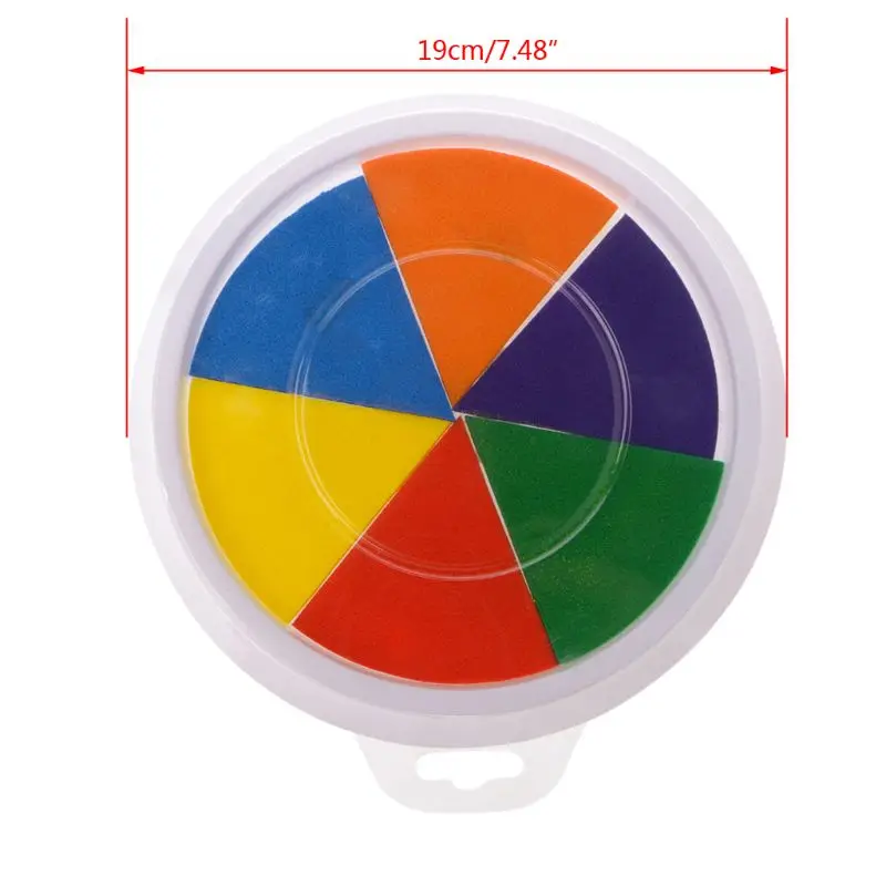 

6 Colors Ink Pad Stamp DIY Finger Painting Craft Cardmaking Large Round For Kids