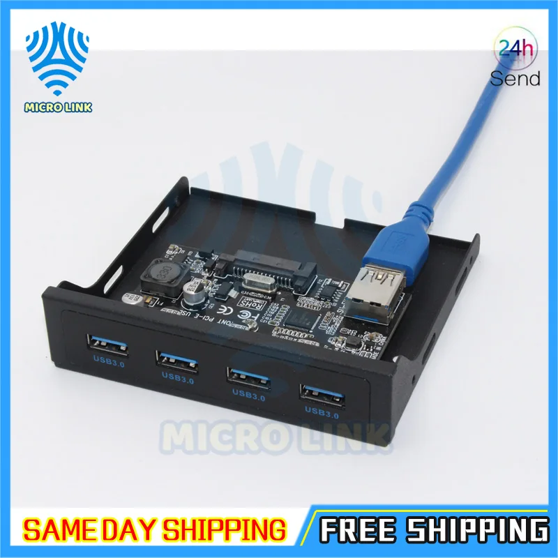 Переходник PCI-E на USB 3 0 PC лицевая панель USB-карта расширения переходник PCIE 5 дюйма