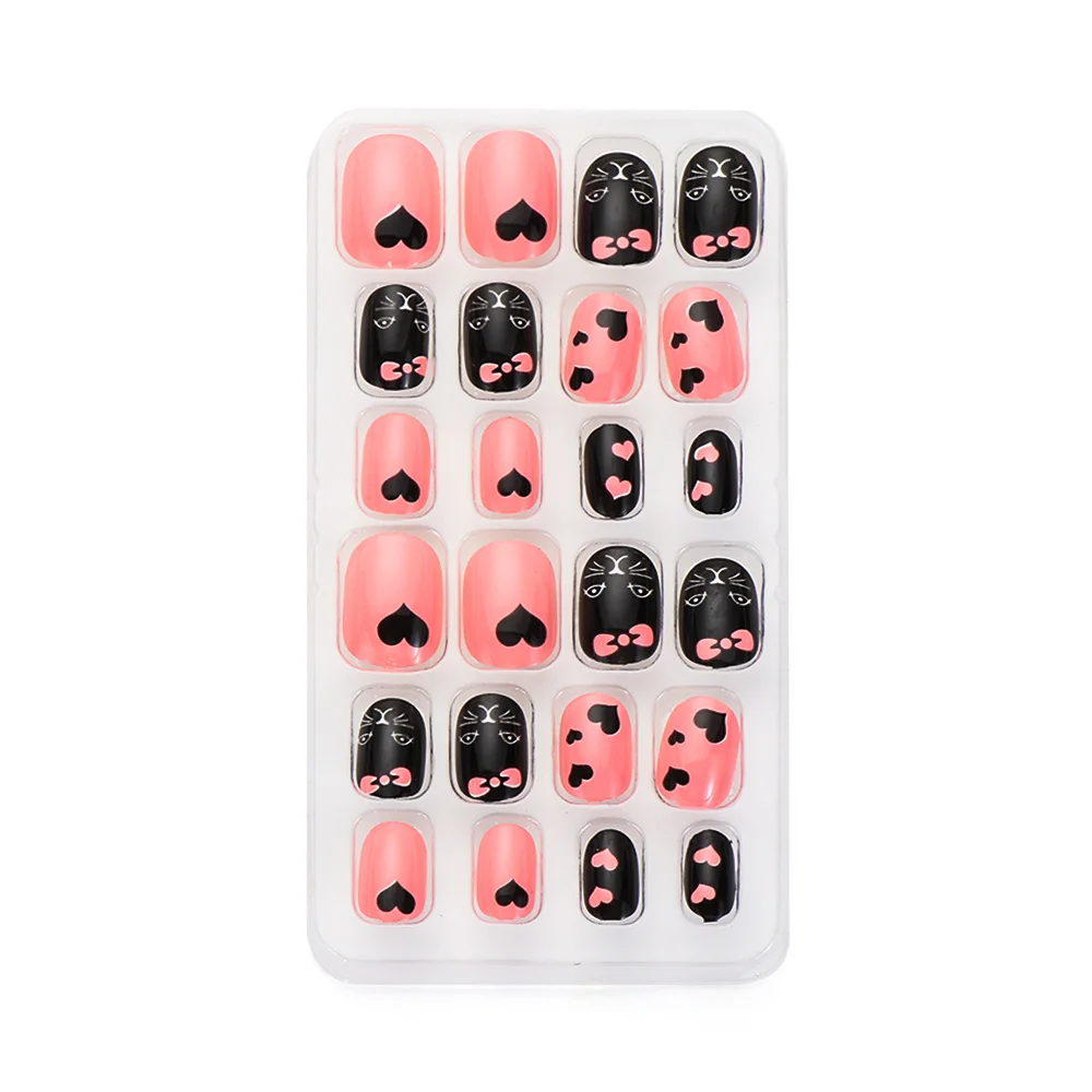 Накладные ногти 16 видов 24 шт./компл. Мультяшные накладные Детские полное покрытие