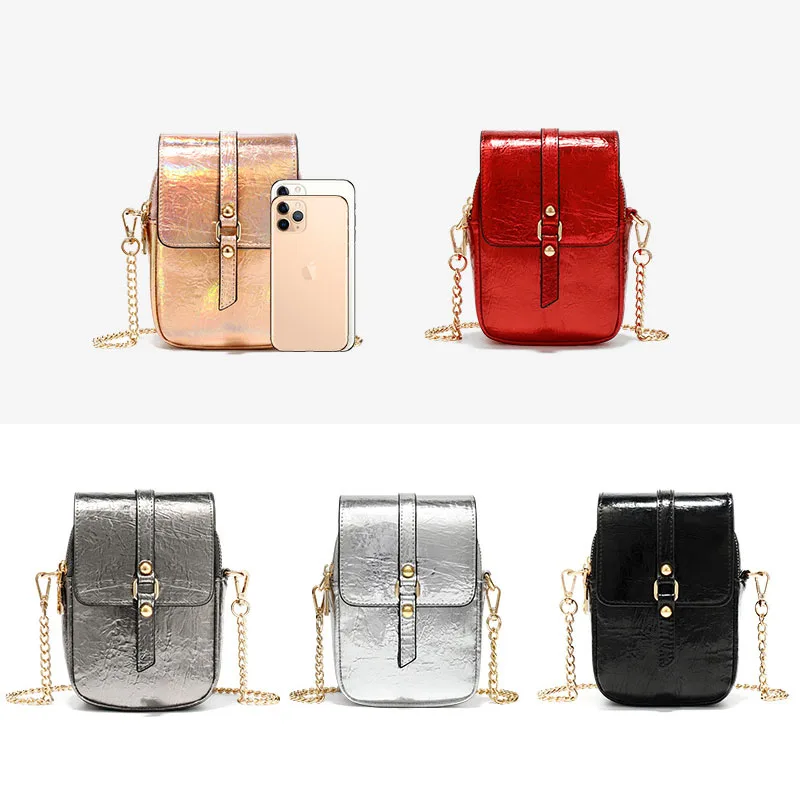 

Shoulder Fashion Women's Bags New Designer Reflective Laser Chain Leather Handbags Casual Crossbody Bags For Women Female Tote