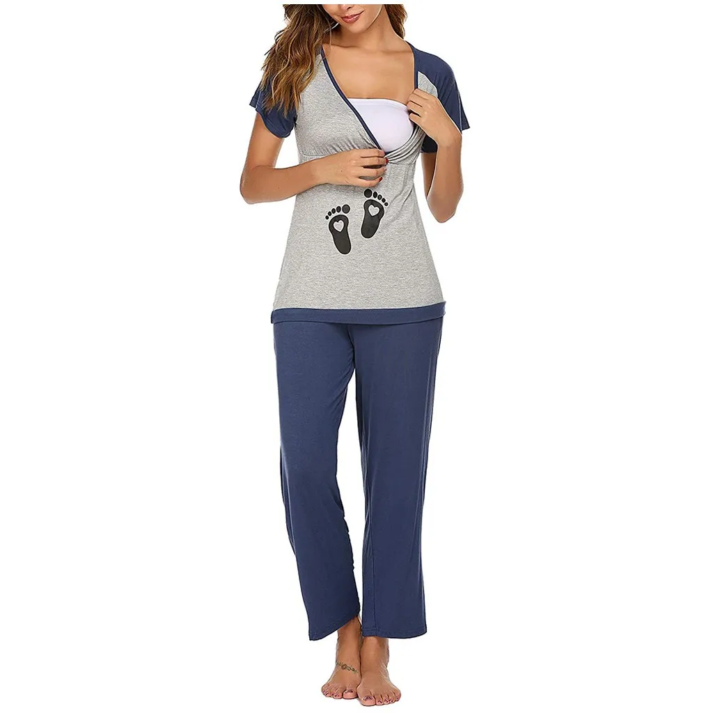 

TELOTUNY пижамы для беременных, Nusring, костюм для беременных, грудного вскармливания, полосатая Ночная одежда для сна, комплект женской одежды ZN19