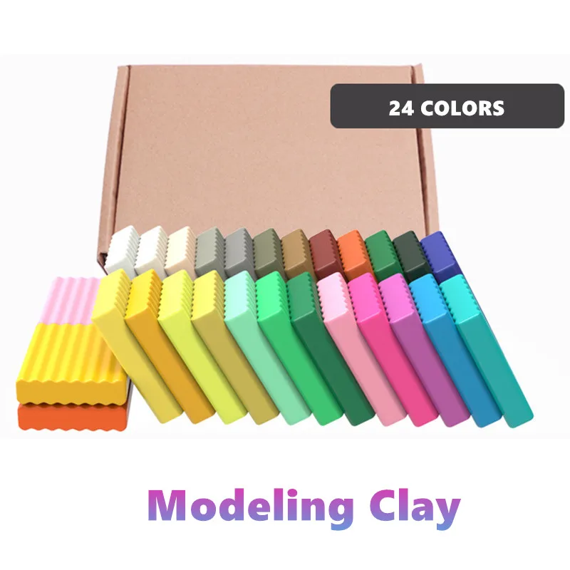 

DIY 24 Pcs Polymer Clay Baking Hand Casting Kit Puzzle Modeling Baby Handprint Lizun Fun Toys For Children