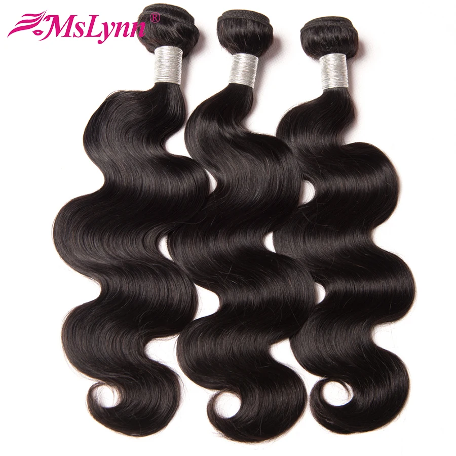 

Body Wave Bundles Brazilian Hair Weave Bundles Human Hair Bundles Remy Hair Extensions 10-24 Inch Mslynn Hair Bundles 3/4 PCS