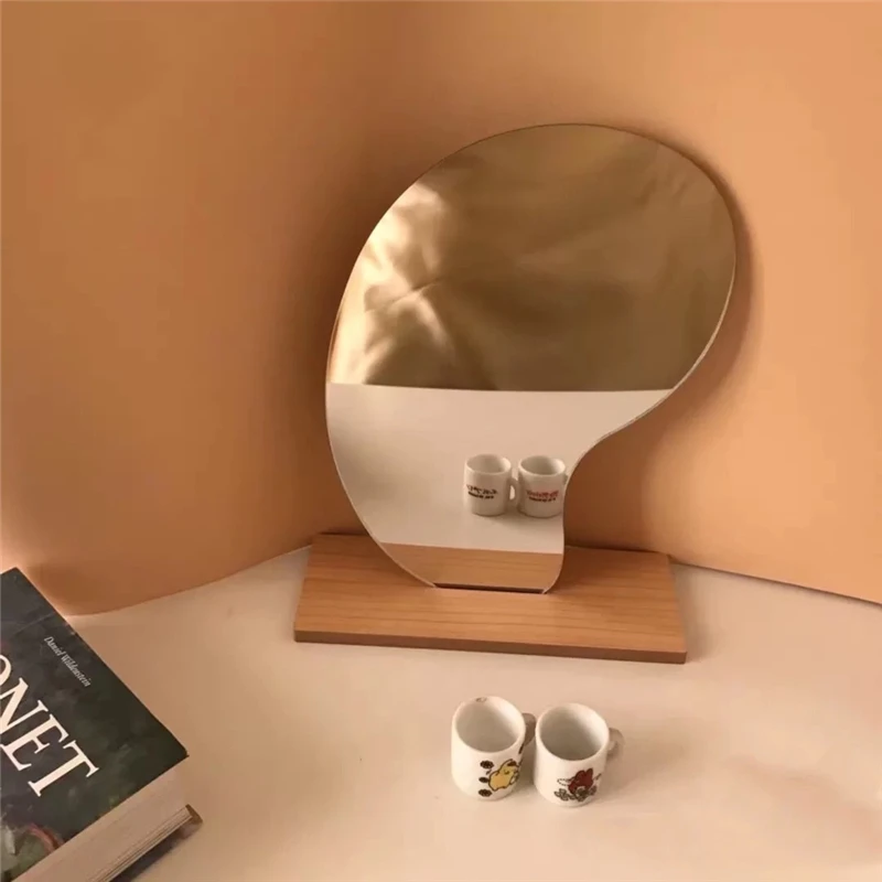 Макияж зеркало простые неправильной формы бытовой деревянный Настольный