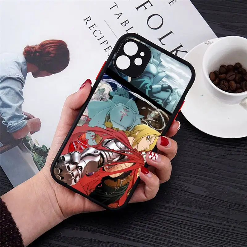 

Fullmetal Alchemist japanese anime Phone Case matte transparent For iphone 7 8 11 12 plus mini x xs xr pro max cover
