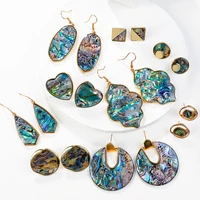 aensoa trendy irregular abalone shell drop earrings for women girls unique geometric statement dangle earrings statement jewelry