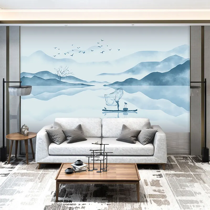 

Фон для телевизора, украшение для Конференции, Офисная роспись, обои, новый китайский свет, роскошный минималистичный диван, настенный пейз...