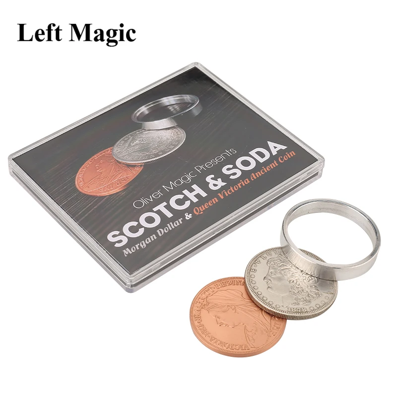 

Scotch & Soda by Oliver Magic (Morgan Dollar and Queen Victoria Ancient Coin) Close Up Magia Magic Tricks Gimmick Magic Props