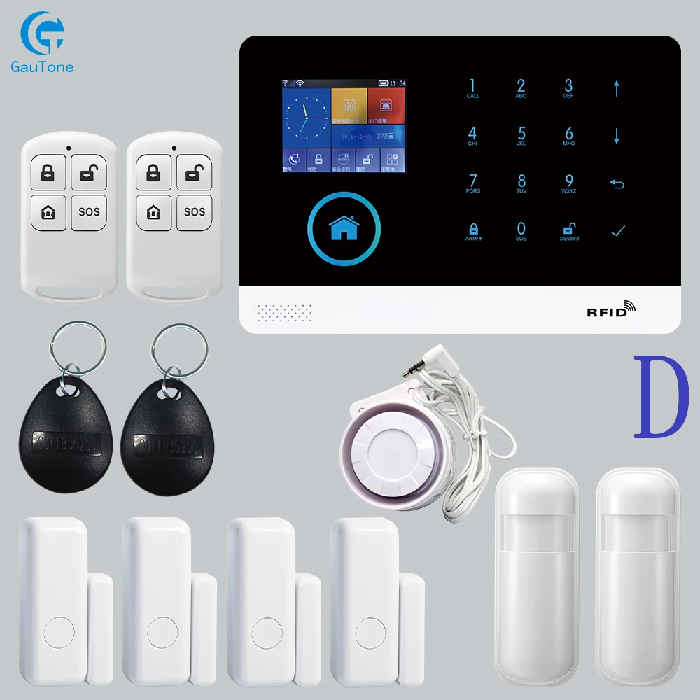 GT-018-PG-103-2G-D GT APP пульт дистанционного управления Аварийная панель переключаемая 8 языков беспроводная домашняя безопасность wifi GSM GPRS сигнализация Система RFID карта снятие с охраны - Цвет: GT-018-PG-103-2G-D
