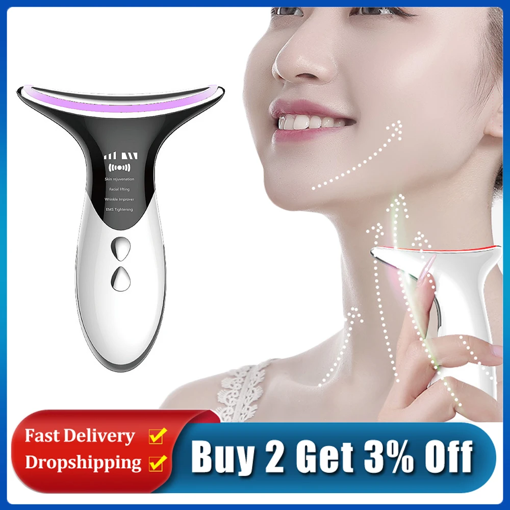 

Face Neck Lifting Massage Beauty Device LED Photon Therapy Skin Tightening Reduce Double Chin Anti Wrinkle Remove Skin Care Tool