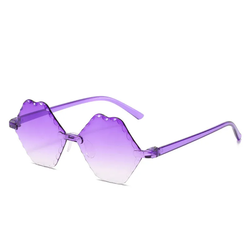 

Frameless Multilateral Sunscreen Lips Baby Sunglasses Fashion Color Decorative Mirror 2020 Fashion Colorful Children Sunglasses