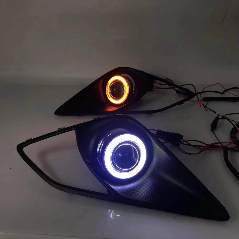 RQXR противотуманная фара вождение свет в сборе для toyota 86 cob angel eye светодиодные дневные ходовые огни сигнал поворота