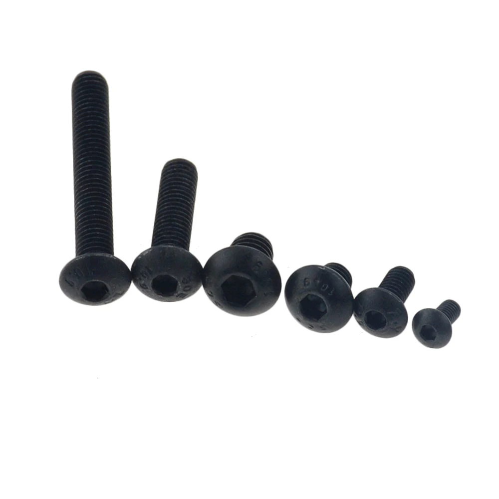 Black 10.9 grade button head screw M2 M2.5 M3 M4 M5 M6 M8 M10 Hexagon Socket round Screws Hex Screw | Обустройство дома