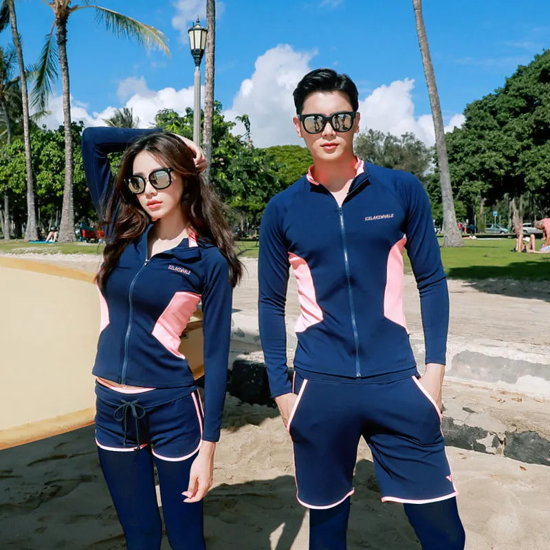 

Women's Men's Yoga Suits 5pcs Sport Fitness Running Athletic Tracksuits Long Sleeve Swimsuits Rashguards Full Body Bathing Suit