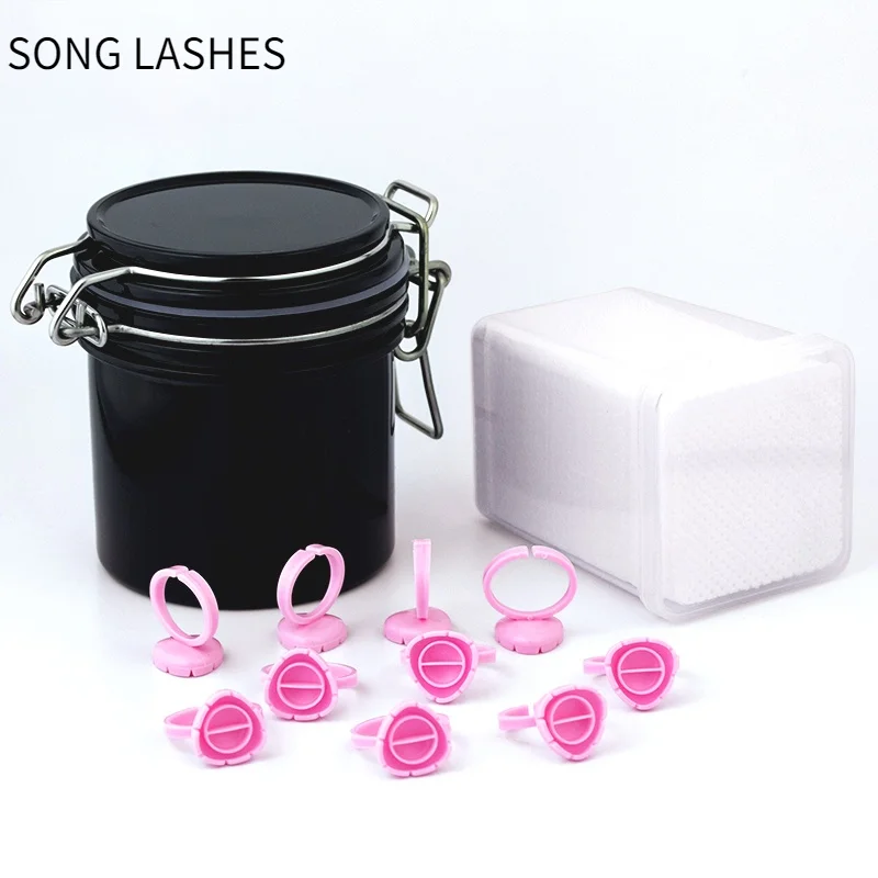 

SONG LASHES Glue Ring Cleaning Pad Glue Storage Box For Eyelash Extensions For Make Up Tool For Eyelash And Tattoos