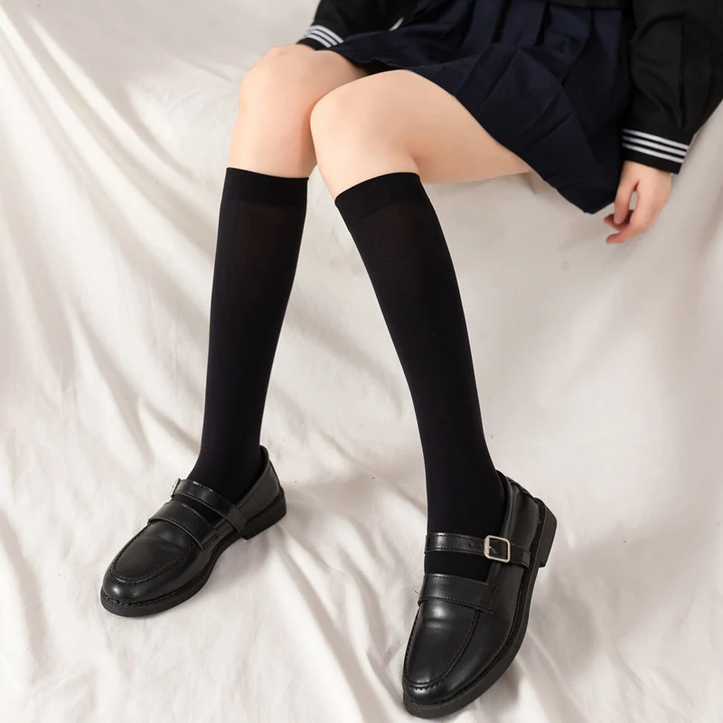 Фото - Женские Дышащие черно-белые носки до середины икры, тонкие короткие носки выше колена, студенческие носки, универсальные модные носки 2 пары дышащие женские хлопковые носки до середины икры