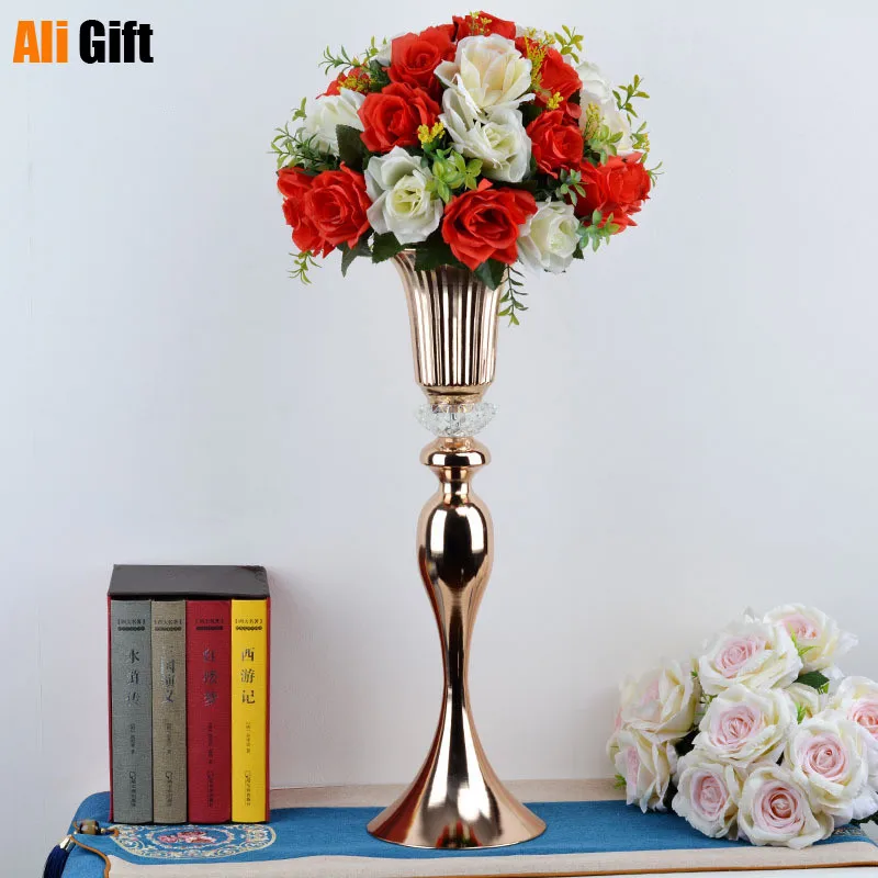 Metal Candle Holders Flowers Vase Candlestick Road Lead Candelabra Centerpieces Wedding Porps Christmas Decoration | Дом и сад