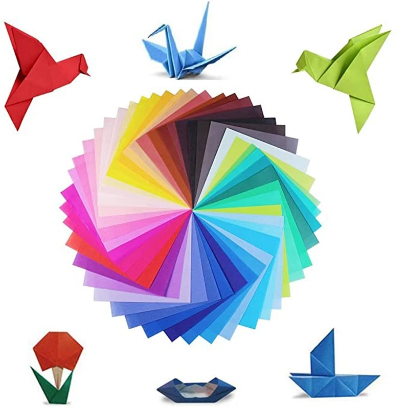 ОРИГАМИ Бумага 300 листов двусторонняя оригами в 50 ярких цветах для