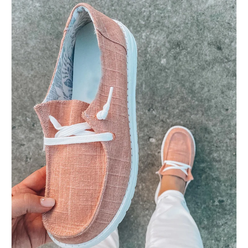 adies fashion hot style casual lace-up women's shoes flat shoes large size single shoes student girls and breathable lazy shoes