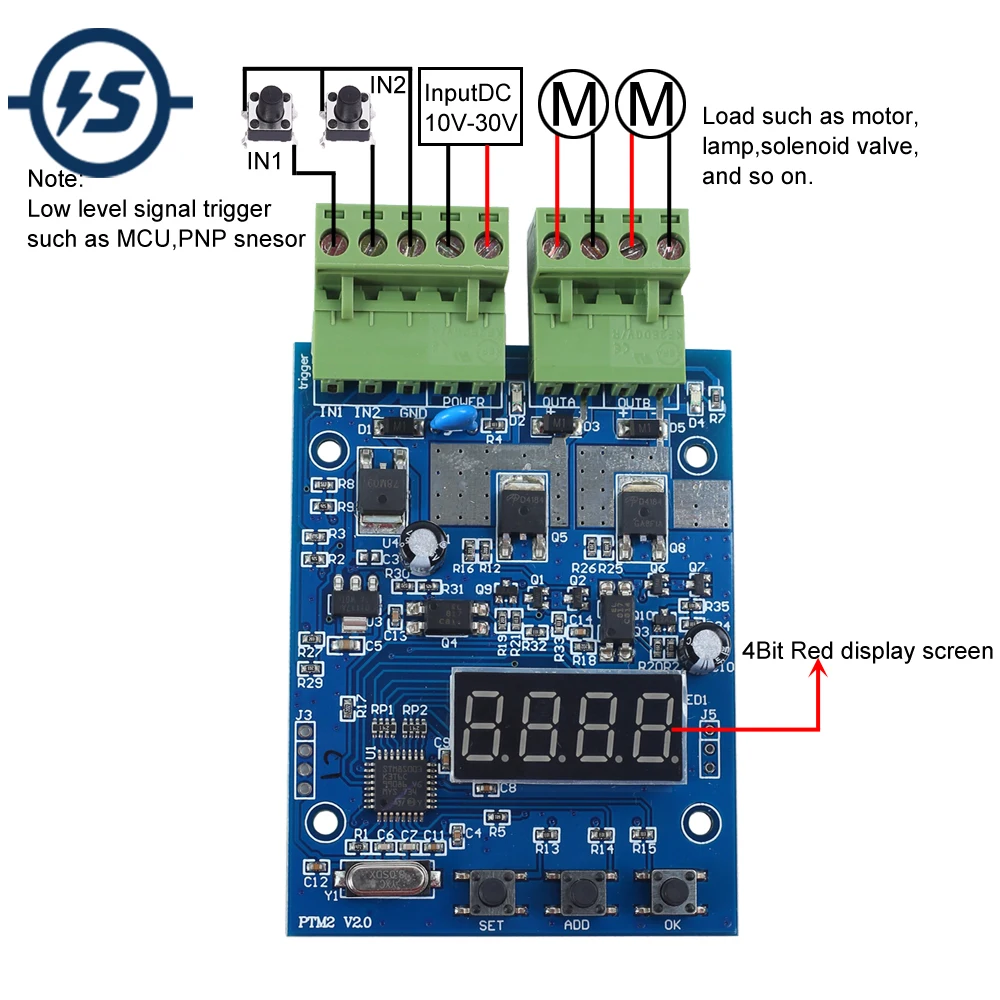 Программируемый Автономный контроллер MOS с двумя таймерами постоянный ток 12 В 24