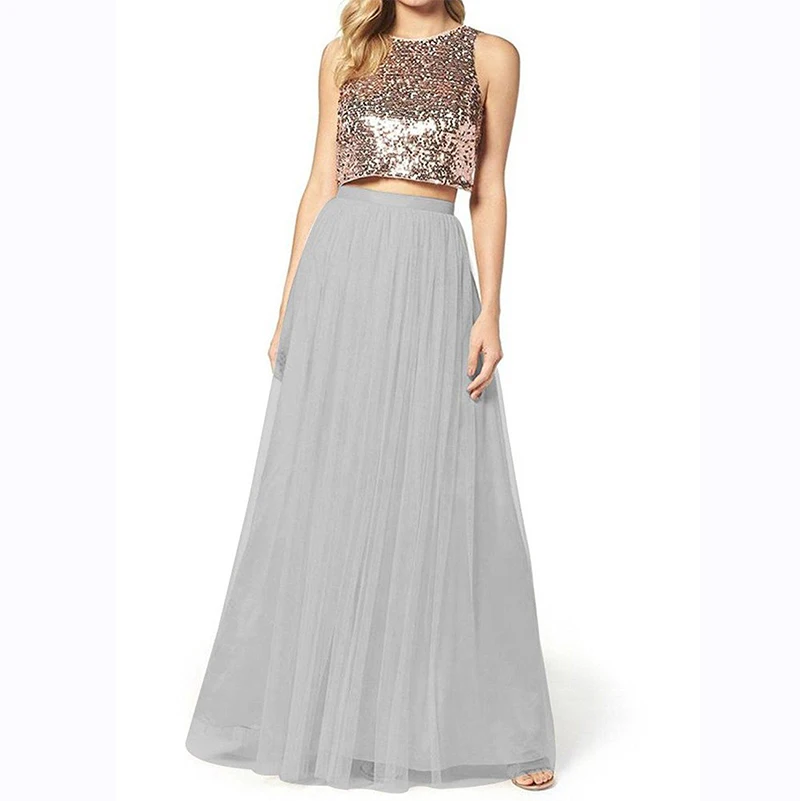 2020 Женская длинная юбка пачка из мягкого фатина с эластичной резинкой на талии