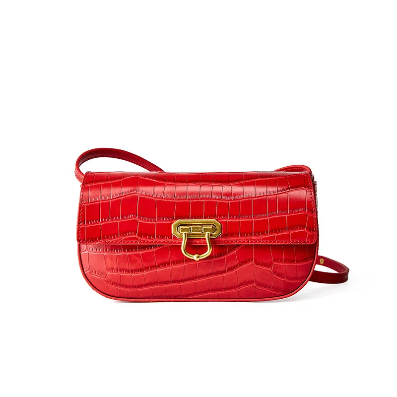 

Soft Genuine Leather Handbag Fashion Elegant Ladies Shoulder Bag Alligator Daily Casual Girls Shopping Bag New Design for Women