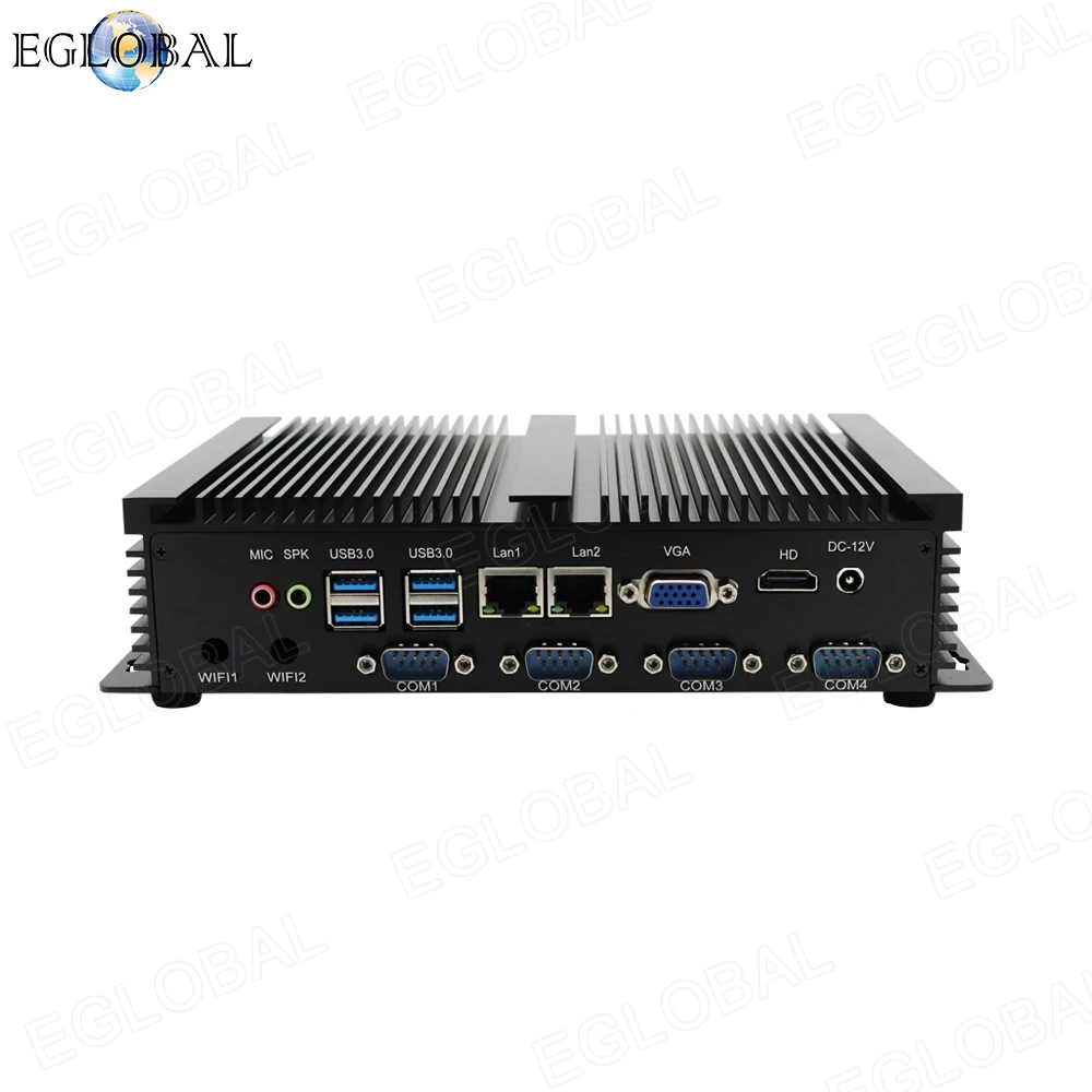 Industial мини-ПК Intel Celeron 1007U/1037U Core i5 3317U 4 RS232 COM безвентиляторный мини-компьютер 8 USB VGA