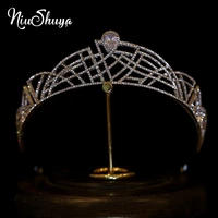 niushuya stunning crystal bridal crowns tiara bride headband wedding diadem queen headpiece wedding hair accessories