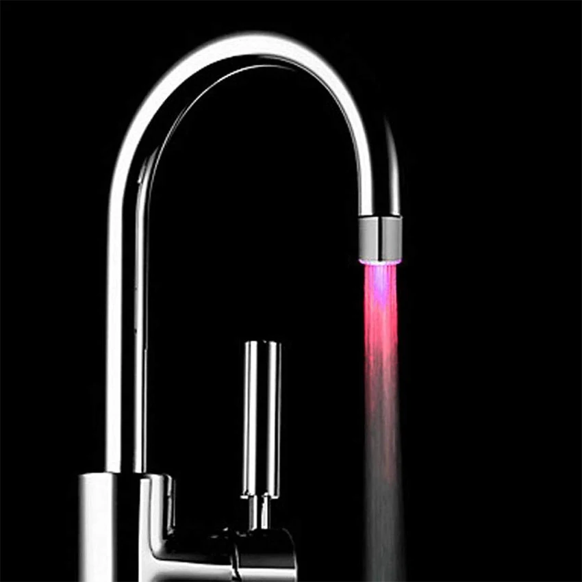 

Single Color Light Luminous LED Emitting Switch Kitchen Bathroom Faucet Sprinker Adapt for Round Hole Tap