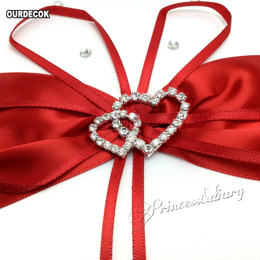 4 шт./компл. красное свадебное украшение свадебная атласная Подушка с кольцом +