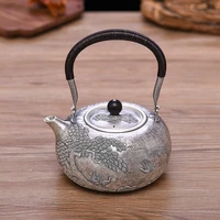 silver pot sterling silver 999 kettle handmade household kung fu tea set silver teapot 734g 1300ml