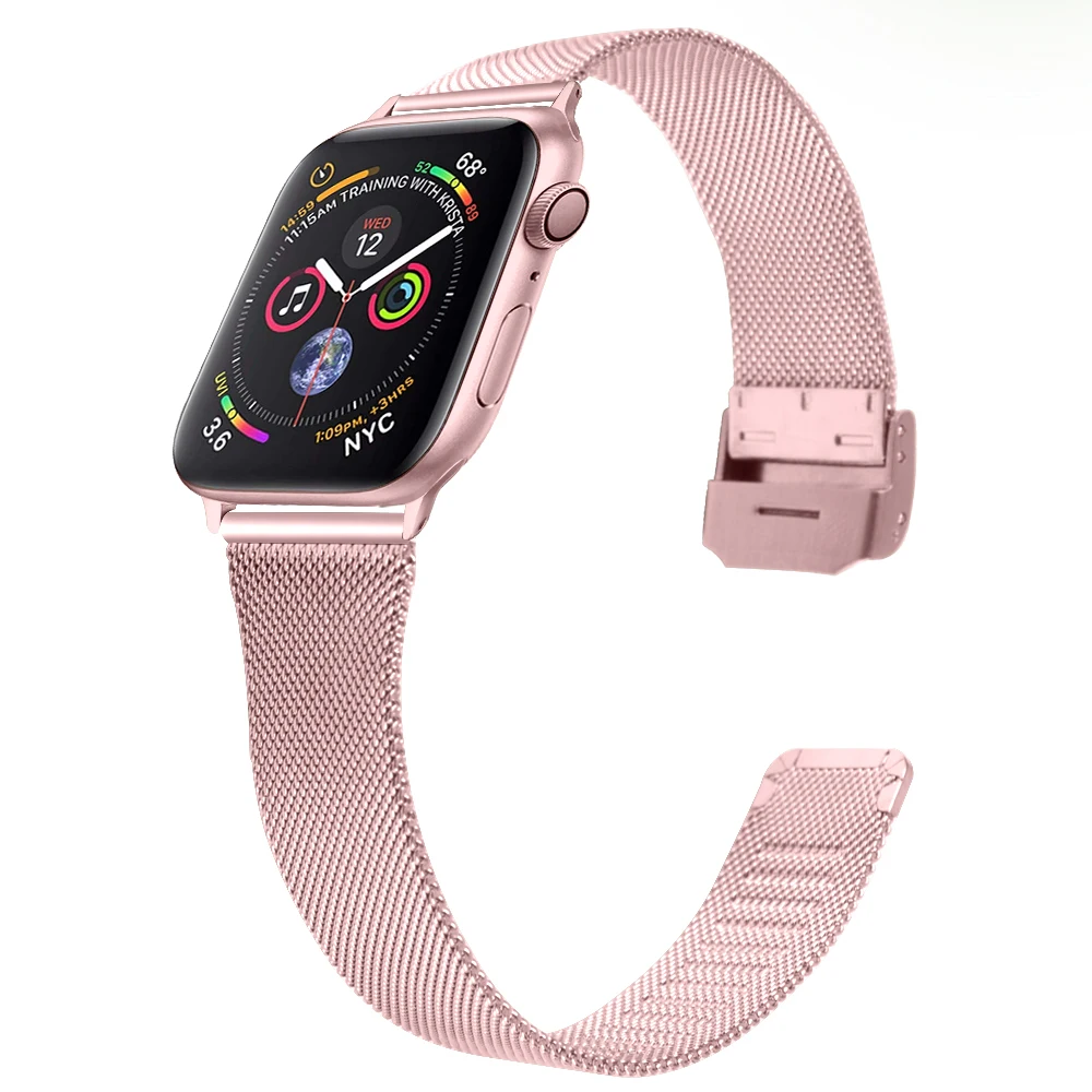 Ремешок из нержавеющей стали для Apple Watch ML 44 мм 40 42 38 браслет iWatch Series 1 2 3 4 5|Ремешки