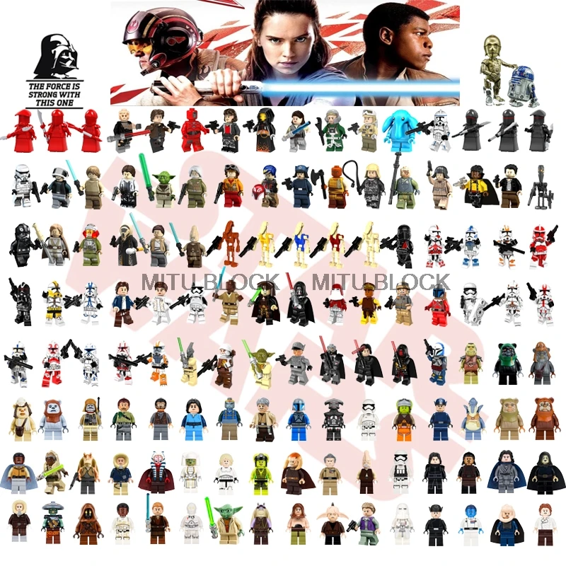 Одна распродажа Звездные войны джедай Хан йода Дарт Вейдер Obi Wan модели Leia Rey