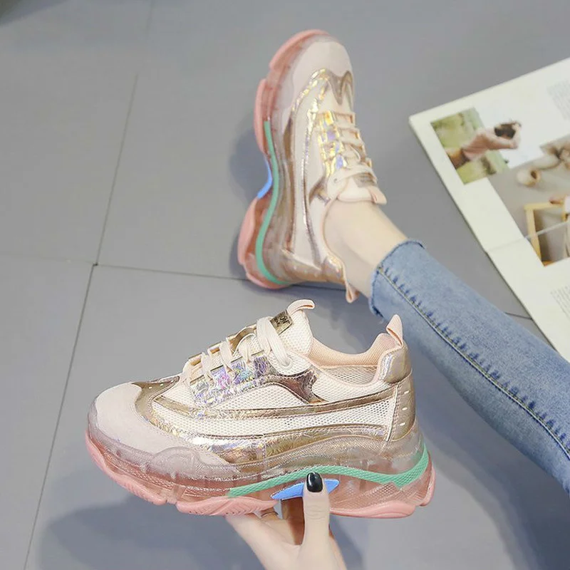 

Chunky Sneakers Women Summer Vulcanize Female Fashion Sneakers Lace Basket Femme Dad Platform Breathable Mesh Sneakers for Women