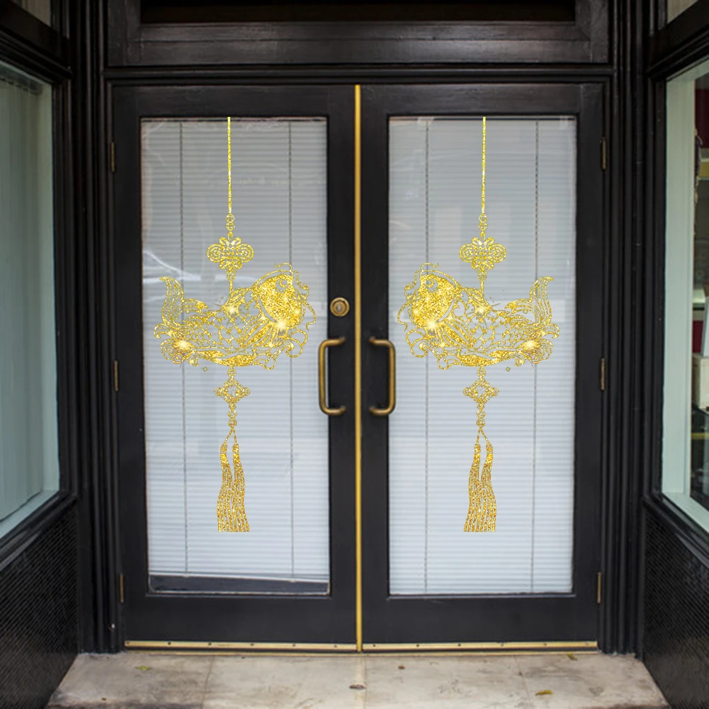 Классические Золотые узлы новогодние наклейки на стену с благословениями для